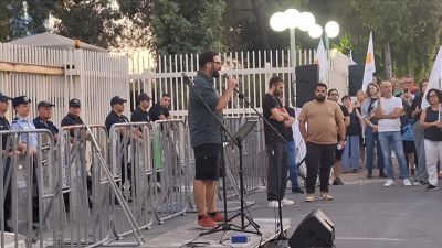 Стефану Стефанос - Протест в Никосии против израильской блокады флотилии с гуманитарной помощью для Газы - kiprinform.com - Кипр - Никосия - Израиль - Палестина
