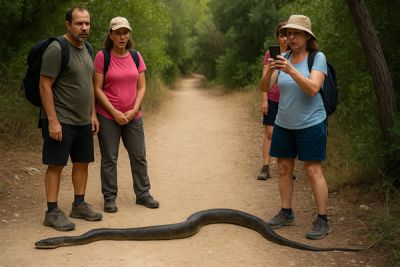 Яннис Ангелис - Во время прогулки жители Лимассола наткнулись на огромную змею - cyprusbutterfly.com.cy - Кипр - Лимассол